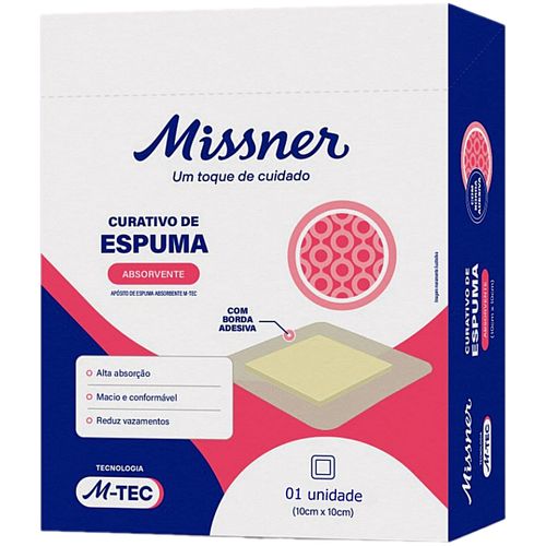 Curativo Espuma Absorvente Borda Silicone 10x10cm - unidade