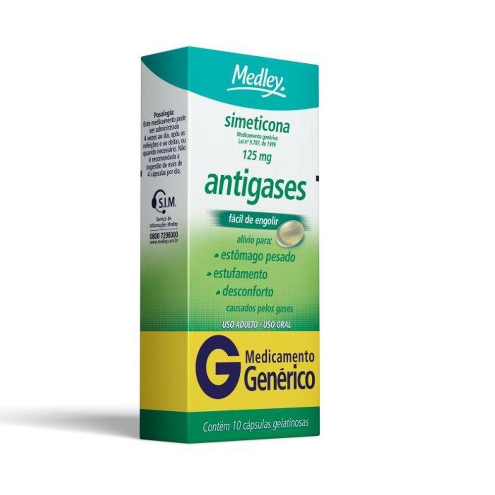 Simeticona 125mg Genérico Medley Gel 10 Cápsulas - Drogaria Sao Paulo