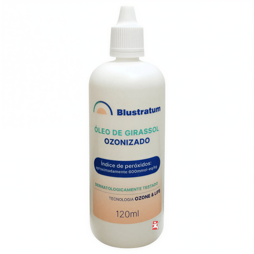 ÓLEO DE GIRASSOL OZONIZADO 120ML HIDRATANTE, CICATRIZANTE, TRATAMENTO - BLUSTRATUM ÓLEO DE GIRASSOL OZONIZADO 120ML HIDRATANTE, CICATRIZANTE, TRATAMENTO - BLUSTRATUM