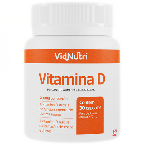 VITAMINA D 2000UI COLECALCIFEROL(D3) 1 AO DIA 30 CAPSULAS - VIDNUTRI VITAMINA D 2000UI COLECALCIFEROL(D3) 1 AO DIA 30 CAPSULAS - VIDNUTRI