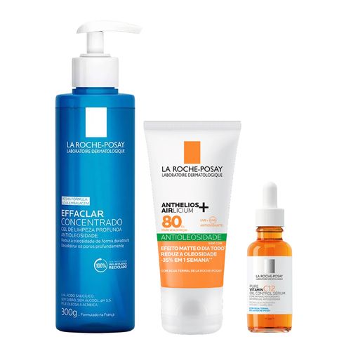 Kit-La-Roche-Posay-Gel-Effaclar-Serum-Pure-Vitamin-C12-Protetor-FPS-80-Airlicium- Kit-La-Roche-Posay-Gel-Effaclar-Serum-Pure-Vitamin-C12-Protetor-FPS-80-Airlicium-