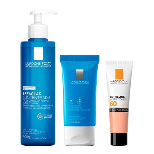 Kit-La-Roche-Posay-Gel-Effaclar-Hyalu-B5-Protetor-FPS-60-Ultra-Cover-Cor-2-5 Kit-La-Roche-Posay-Gel-Effaclar-Hyalu-B5-Protetor-FPS-60-Ultra-Cover-Cor-2-5