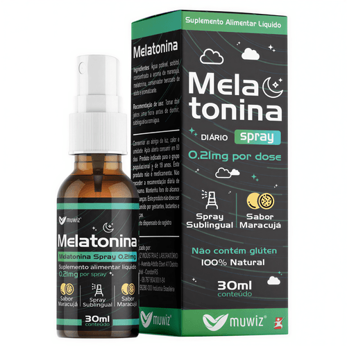 MELATONINA SPRAY SUBLINGUAL SABOR MARACUJÁ 30ML - MUWIZ MELATONINA SPRAY SUBLINGUAL SABOR MARACUJÁ 30ML - MUWIZ