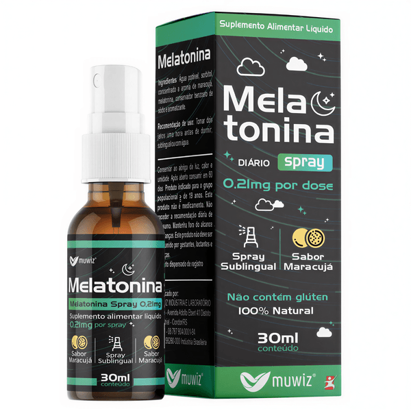 MELATONINA SPRAY SUBLINGUAL SABOR MARACUJÁ 30ML - MUWIZ