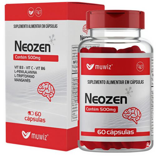 NEOZEN - TRIPTOFANO + FENILALANINA + MANGANÊS + VIT B3 + VIT B6 + VIT C 60 CAPSULAS - MUWIZ NEOZEN - TRIPTOFANO + FENILALANINA + MANGANÊS + VIT B3 + VIT B6 + VIT C 60 CAPSULAS - MUWIZ