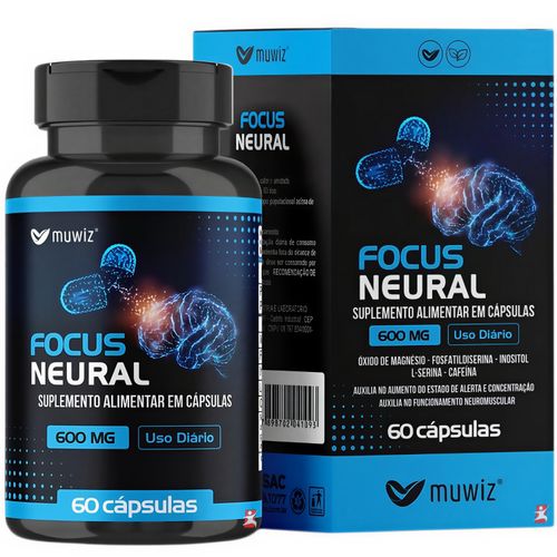 FOCUS NEURAL FOSFATIDILSERINA + INOSITOL + L-SERINA + CAFEÍNA + MAGNÉSIO 60 CAPSULAS - MUWIZ