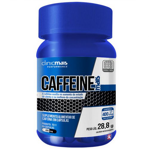 CAFFEINE MAIS CAFEINA 400MG POR PORÇÃO 60 CAPSULAS - CLINICMAIS CAFFEINE MAIS CAFEINA 400MG POR PORÇÃO 60 CAPSULAS - CLINICMAIS