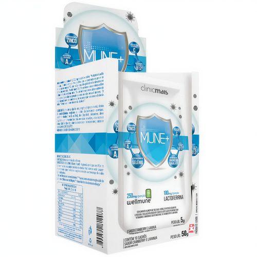 MUNE + WELLMUNE LACTOFERRINA BETAGLUCANA + VITAMINAS + MINERAIS 10 SACHÊS CRANBERRY E LARANJA - CLINICMAIS MUNE + WELLMUNE LACTOFERRINA BETAGLUCANA + VITAMINAS + MINERAIS 10 SACHÊS CRANBERRY E LARANJA - CLINICMAIS