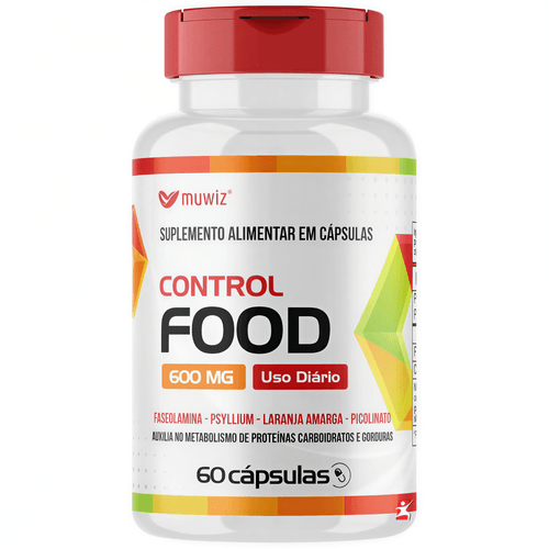 CONTROL FOOD FASEOLAMINA + PSYLLIUM + LARANJA AMARGA + PICOLINATO DE CROMO 60 CÁPSULAS - MUWIZ CONTROL FOOD FASEOLAMINA + PSYLLIUM + LARANJA AMARGA + PICOLINATO DE CROMO 60 CÁPSULAS - MUWIZ