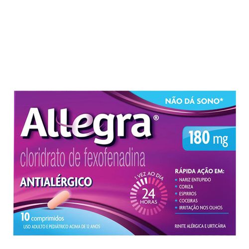 Kit Antialérgico Allegra 180mg 10 Comprimidos + Analgésico Novalgina 1g 10 comprimidos