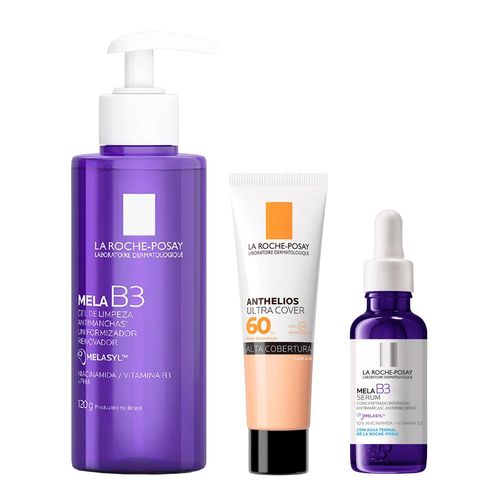 Kit-La-Roche-Posay-Gel-Mela-B3-Serum-Protetor-FPS-60-Ultra-Cover-Cor-2-0 Kit-La-Roche-Posay-Gel-Mela-B3-Serum-Protetor-FPS-60-Ultra-Cover-Cor-2-0