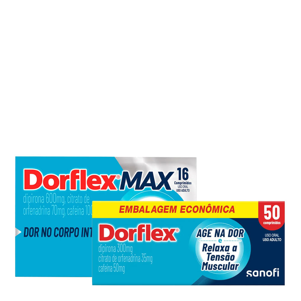 Kit Dorflex Max 16 Comprimidos + Dorflex 50 Comprimidos