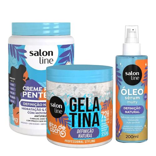 Kit-Salon-Line-Definicao-Natural-Creme-Pentear-Gelatina-Oleo-Serum-Multy Kit-Salon-Line-Definicao-Natural-Creme-Pentear-Gelatina-Oleo-Serum-Multy