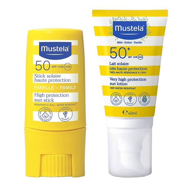 Kit Protetor Solar Mustela Family FPS 50 8g Stick + Infantil FPS50+ 40ml