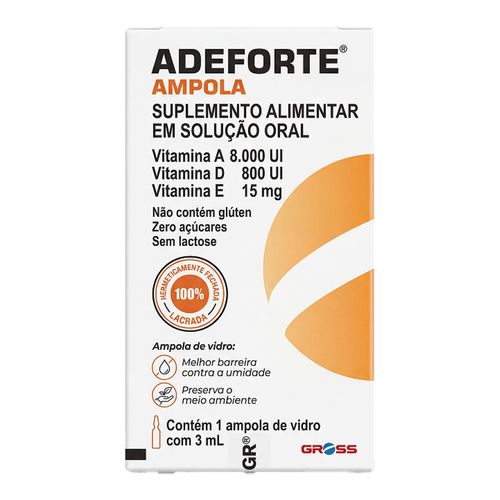 Suplemento Vitamínico Adeforte Gross 1 Ampola 3Ml Solução Oral