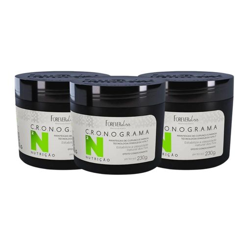 Kit Forever Liss Cronograma Nutricao 3 Máscara 230 g