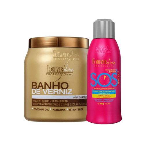 Kit Forever Liss Antiemborrachamento 300 ml + Verniz 1000 g Kit Forever Liss Antiemborrachamento 300 ml + Verniz 1000 g