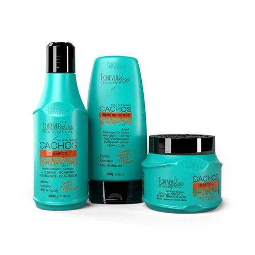 Kit Forever Liss Cachos Trio para Cabelo Cacheado Kit Forever Liss Cachos Trio para Cabelo Cacheado