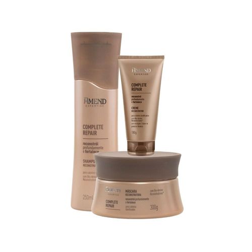 Kit Shampoo Mascara Leave-in Amend Complete Repair Reparação