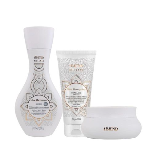 Kit Shampoo Mascara Leave-in Amend Oleos Marroquinos