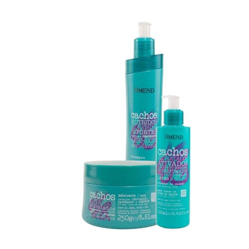 Kit Shampoo Mascara Leave-in Amend Cachos Nutridos 250 ml