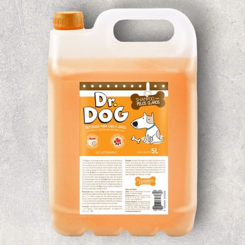 Shampoo Cachorro e Gato Clareador Dr Dog 5L pele sensível hipoalergenico