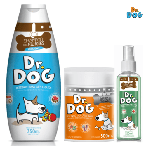 Kit banho em casa Filhotes Caes Gatos hipoalergenico Dr .Dog Kit banho em casa Filhotes Caes Gatos hipoalergenico Dr .Dog