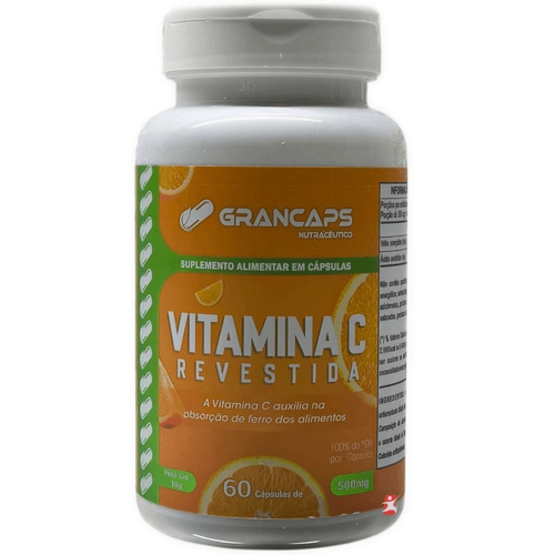 VITAMINA C REVESTIDA ANTIOXIDANTE SISTEMA IMUNE 1 DO DIA 60 CÁPSULAS - GRANCAPS