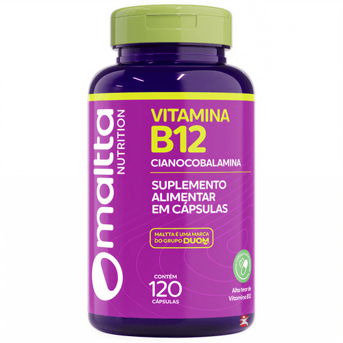 VITAMINA B12 CIANOCOBALAMINA CONCENTRADA 1 AO DIA 120 CÁPSULAS - MALTTA NUTRITION VITAMINA B12 CIANOCOBALAMINA CONCENTRADA 1 AO DIA 120 CÁPSULAS - MALTTA NUTRITION