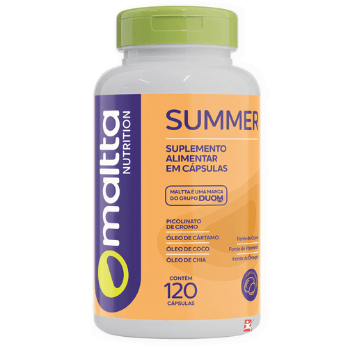 SUMMER: OLEO DE CARTAMO + CHIA + COCO + PICOLINATO DE CROMO 120 CÁPSULAS - MALTTA NUTRITION