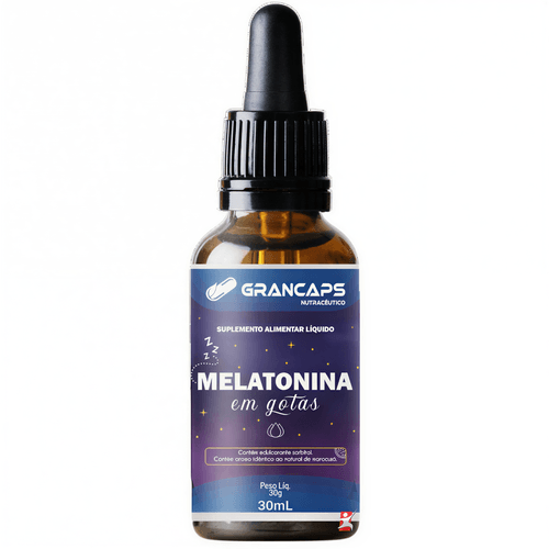 MELATONINA GOTAS RÁPIDA ABSORÇÃO 500 DOSES 30ML SABOR MARACUJÁ - GRANCAPS MELATONINA GOTAS RÁPIDA ABSORÇÃO 500 DOSES 30ML SABOR MARACUJÁ - GRANCAPS