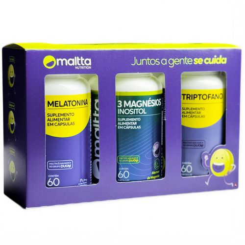 PACK DO SONO E BEM-ESTAR - 3 MAGNÉSITO INOSITOL + MELATONINA + TRIPTOFANO – MALTTA NUTRITION