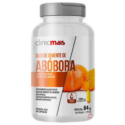 OLEO SEMENTE DE ABOBORA 60 CAPSULAS ANTIOXIDANTE - CLINICMAIS