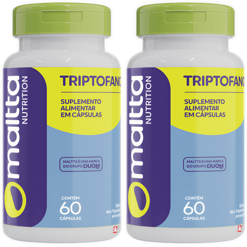 KIT 2 TRIPTOFANO 500MG NA PORÇÃO PRECURSOR 5HTP TOTAL 120 CAPSULAS - MALTTA NUTRITION