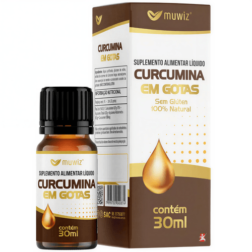 CURCUMINA 100% NATURAL CURCUMA LONGA EM GOTAS 30 ML - MUWIZ CURCUMINA 100% NATURAL CURCUMA LONGA EM GOTAS 30 ML - MUWIZ