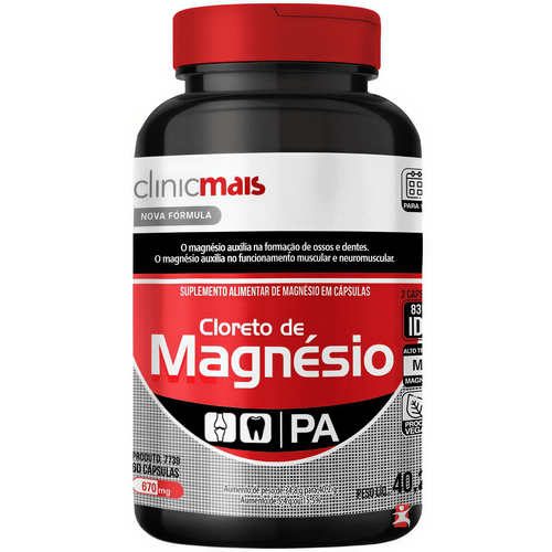 CLORETO MAGNESIO PA VEGANO 350MG NA DOSE 60 CAPSULAS - CLINICMAIS