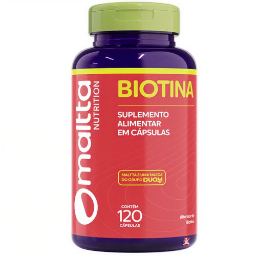 BIOTINA SUPER CONCENTRADA 1 AO DIA VITAMINA B7 VITAMINA H - CABELO, PELE E UNHAS 120 CÁPSULAS - MALTTA NUTRITION
