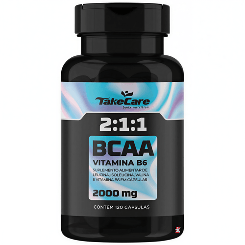 BCAA 2:1:1 + VITAMINA B6 - LEUCINA + ISOLEUCINA + VALINA 120 CÁPSULAS - TAKE CARE