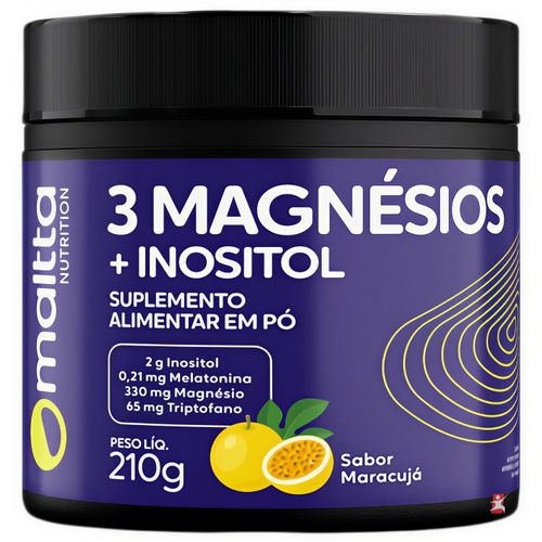 3 MAGNÉSIOS + INOSITOL + MELATONINA + TRIPTOFANO 210G MARACUJÁ 30 DOSES - MALTTA NUTRITION 3 MAGNÉSIOS + INOSITOL + MELATONINA + TRIPTOFANO 210G MARACUJÁ 30 DOSES - MALTTA NUTRITION