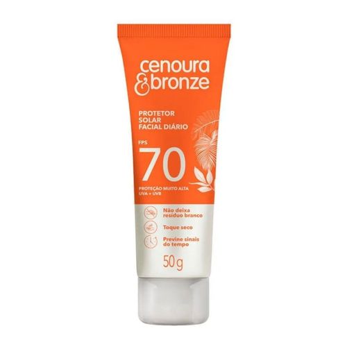 Protetor Solar Facial Cenoura & Bronze FPS70 50g Protetor Solar Facial Cenoura & Bronze FPS70 50g