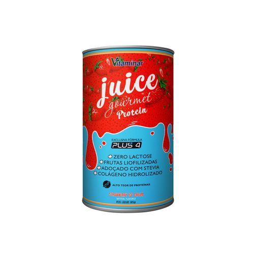 Juice Protein Gourmet Morango 450g - Vitaminar