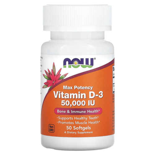 Vitamina D3 125mcg 50000UI 50 Softgels NOW Foods