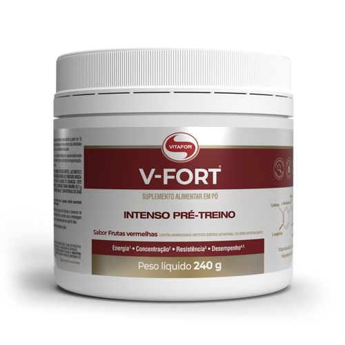 V Fort Pré Treino Vitafor 240g Frutas Vermelhas V Fort Pré Treino Vitafor 240g Frutas Vermelhas
