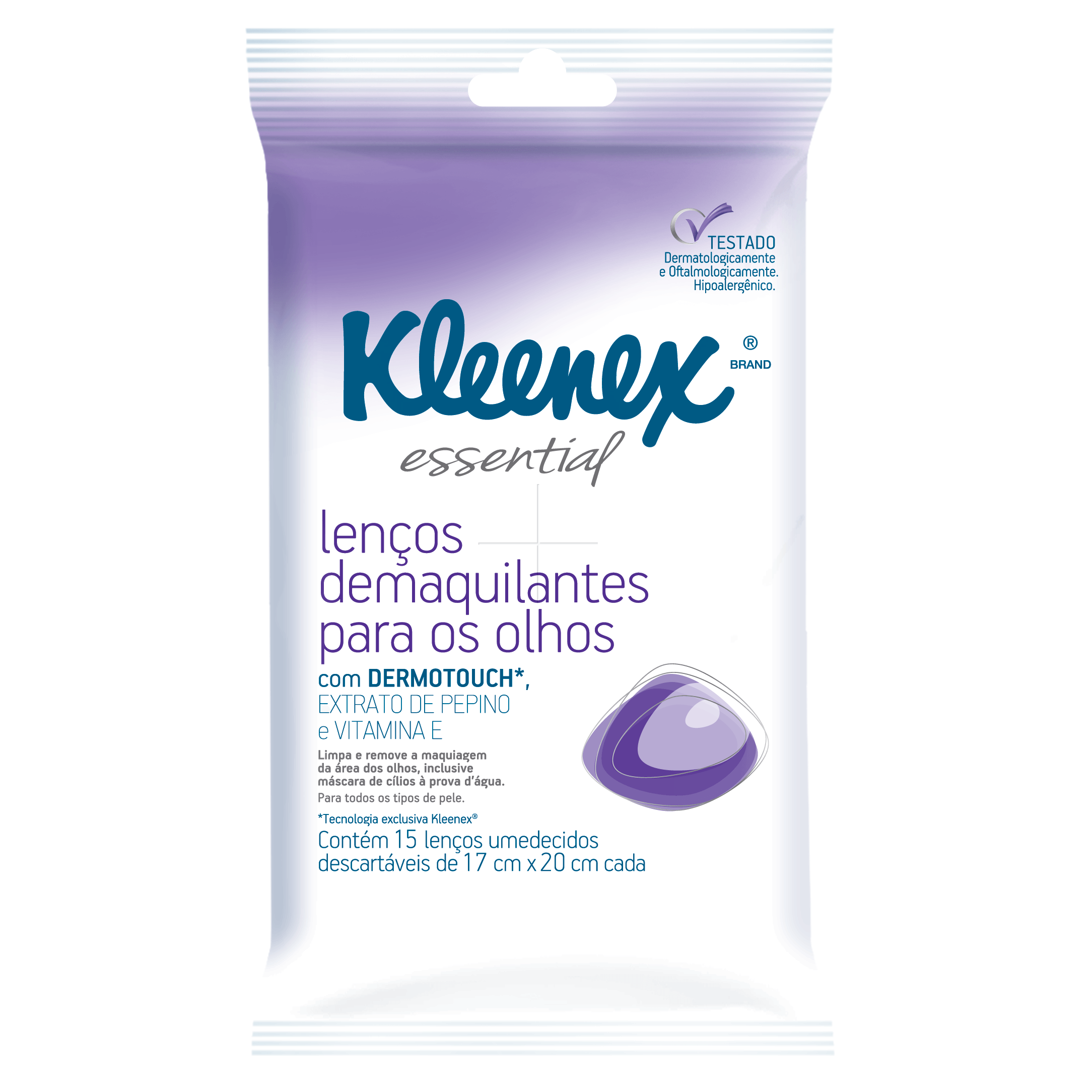 Lenço Demaquilantes para os Olhos Kleenex Essential 15 Folhas