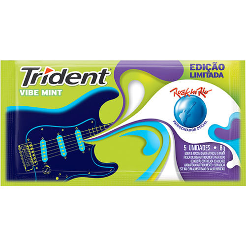 Goma de Mascar Trident Vibe mint Rock in Rio 21
