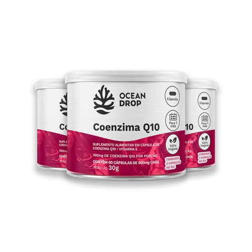 Kit 3 Coenzima Q10 e Vit. E Ocean Drop 60 Cápsulas Kit 3 Coenzima Q10 e Vit. E Ocean Drop 60 Cápsulas