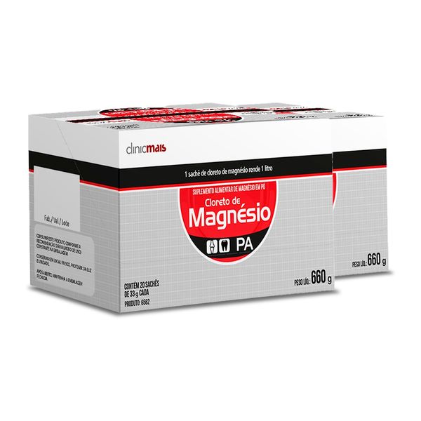 Kit 2 Cloreto de Magnésio P.A ClinicMais 20 Sachês#####