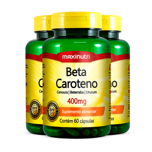 Kit 3 Beta Caroteno 400mg Maxinutri 60 Cápsulas Kit 3 Beta Caroteno 400mg Maxinutri 60 Cápsulas
