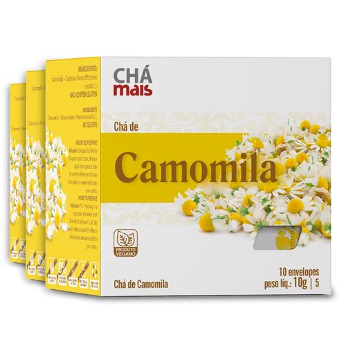 Kit 3 Chá Camomila CháMais 10 Sachês 10g