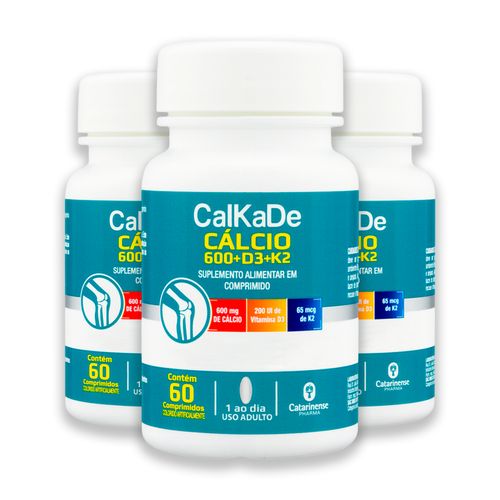 Kit 3 Calkade Cálcio Catarinense 60 Comprimidos Kit 3 Calkade Cálcio Catarinense 60 Comprimidos